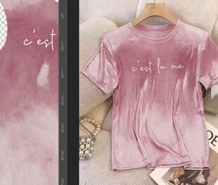 粉色短袖T恤展示