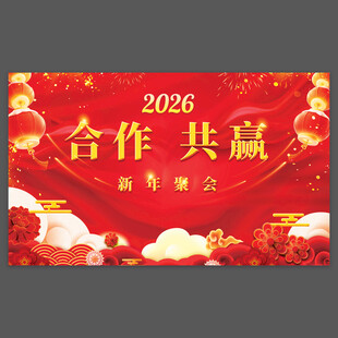 合作共赢新春联谊会背景