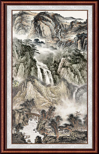 竖幅山水画 