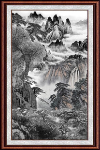 竖幅山水画 