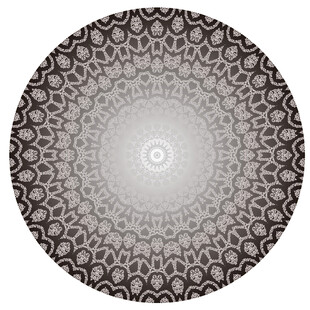 圆形黑白曼陀罗花纹图案
