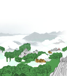 国风 手绘水墨 古朴村落