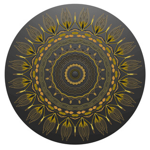 圆形金色曼陀罗花纹图案