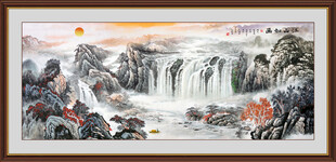 富水长流国画
