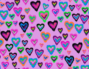多彩爱心图案背景