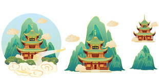 甲秀楼中式山水间的古典楼阁