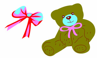 小熊与蝴蝶结装饰