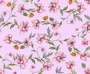 淡紫色底花卉图案纹理