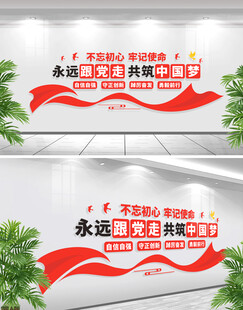 永远跟党走共筑中国梦文化墙