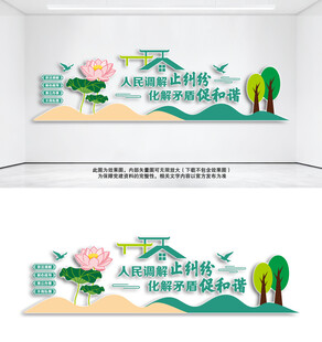 竖版调解室文化墙