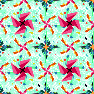 多彩风车几何图案背景