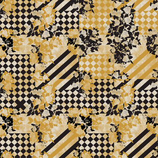 复古几何花卉拼接图案
