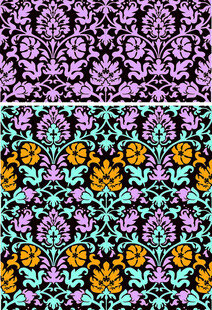 多彩花卉几何图案纹理