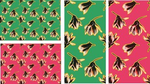 多彩企鹅图案布料设计