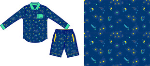 儿童星空图案长袖套装