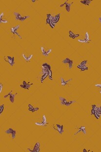 黄色背景飞鸟图案纹理