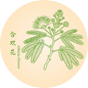 手绘合欢花植物图案