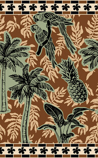 热带风情植物图案印花