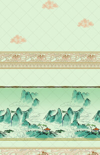 中式古典山水花鸟图案