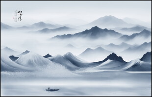 新中式水墨山水画