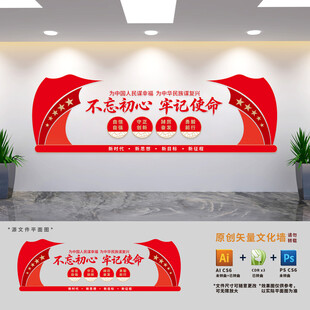 不忘初心牢记使命党建墙