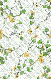 清新银杏花卉图案背景