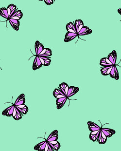 绿底紫蝴蝶无缝图案