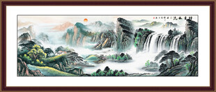 旭日东升壁画 旭日东升山水画