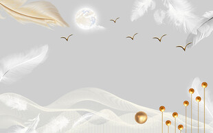 羽毛背景墙