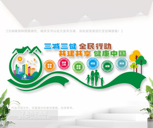 三减三健户外健康文化墙
