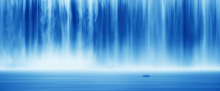 高山流水瀑布山水图