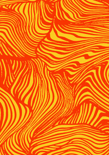 橙黄波浪纹抽象图案
