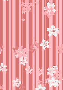 粉色条纹底花卉图案背景