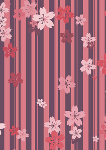 粉色条纹花卉图案背景