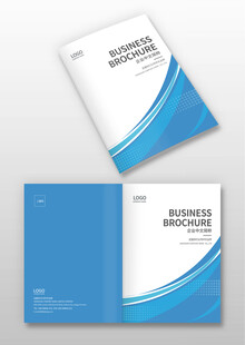 蓝白商务画册封面