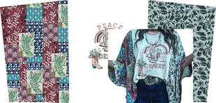 多彩拼接风特色上衣展示