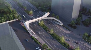 城市中造型独特的过街天桥