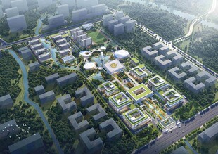 现代城市建筑群鸟瞰图