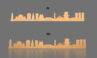 张家港剪影 矢量及3D文件