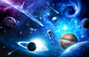 宇宙流星外太空星球银河黑洞背景