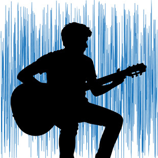 吉他演奏者剪影