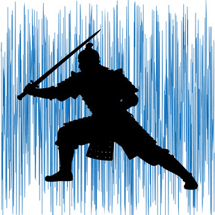 武士持剑战斗剪影