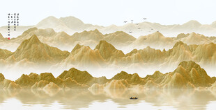 抽象水墨山水画