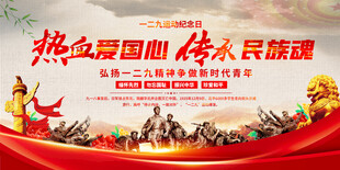 一二九运动爱国主义教育宣传展板