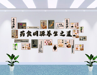 药食同源中医养生馆文化墙背景墙
