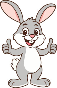 开心竖拇兔兔吉祥物