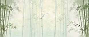 灯箱新中式水墨竹子