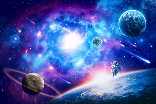 唯美外太空黑洞宇宙星球银河背景