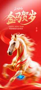 金兔贺岁奔马图