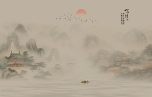 古风背景山水画